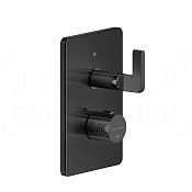 Gessi Inciso Термостат для душа встраиваемый, на 2 потребителя, внешняя часть, цвет: black metal PVD 58134#706