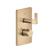 Gessi Inciso Термостат для душа встраиваемый, на 2 потребителя, внешняя часть, цвет: warm bronze PVD 58134#735