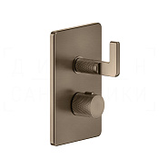 Gessi Inciso Термостат для душа встраив., на 2 потреб., внеш. часть, цвет: coffee bronze brushed PVD 58134#761