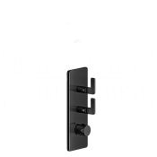 Gessi Inciso Термостат для душа встраиваемый, на 2 потребителя, внешняя часть, цвет: black metal PVD 58204#706