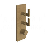 Gessi Inciso Термостат для душа встраиваемый, на 2 потребителя, внешняя часть, цвет: antique brass 58204#713