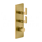 Gessi Inciso Термостат для душа встраиваемый, на 2 потребителя, внешняя часть, цвет: gold brushed 58204#716