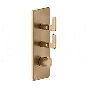 Gessi Inciso Термостат для душа встраив., на 2 потреб., внешняя часть, цвет: warm bronze brushed PVD 58204#726