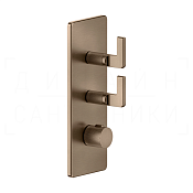 Gessi Inciso Термостат для душа встраив., на 2 потреб., внеш. часть, цвет: coffee bronze brushed PVD 58204#761