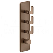 Gessi Inciso Термостат для душа встраиваемый, на 3 потреб., внешняя часть, цвет: copper brushed PVD 58206#708