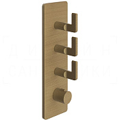 Gessi Inciso Термостат для душа встраиваемый, на 3 потребителя, внешняя часть, цвет: antique brass 58206#713