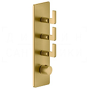 Gessi Inciso Термостат для душа встраиваемый, на 3 потребителя, внешняя часть, цвет: gold brushed 58206#716