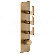 Gessi Inciso Термостат для душа встраив., на 3 потреб., внешняя часть, цвет: warm bronze brushed PVD 58206#726