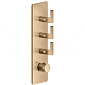 Gessi Inciso Термостат для душа встраиваемый, на 3 потребителя, внешняя часть, цвет: warm bronze PVD 58206#735