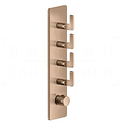 Gessi Inciso Термостат для душа встраиваемый, на 4 потребителя, внешняя часть, цвет: copper PVD 58208#030