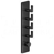 Gessi Inciso Термостат для душа встраиваемый, на 4 потребителя, внешняя часть, цвет: black metal PVD 58208#706