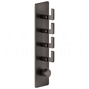 Gessi Inciso Термостат для душа встраив., на 4 потреб., внешняя часть, цвет: black metal brushed PVD 58208#707