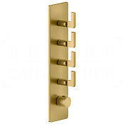 Gessi Inciso Термостат для душа встраиваемый, на 4 потребителя, внешняя часть, цвет: gold brushed 58208#716