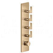 Gessi Inciso Термостат для душа встраиваемый, на 4 потребителя, внешняя часть, цвет: warm bronze PVD 58208#735