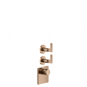 Gessi Inciso Термостат для душа встраиваемый, на 2 потребителя, внешняя часть, цвет: copper PVD 58214#030