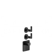 Gessi Inciso Термостат для душа встраиваемый, на 2 потребителя, внешняя часть, цвет: black metal PVD 58214#706