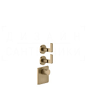 Gessi Inciso Термостат для душа встраив., на 2 потреб., внешняя часть, цвет: warm bronze brushed PVD 58214#726