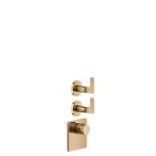Gessi Inciso Термостат для душа встраиваемый, на 2 потребителя, внешняя часть, цвет: warm bronze PVD 58214#735