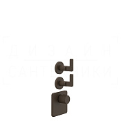 Gessi Inciso Термостат для душа встраиваемый, на 2 потребителя, внешняя часть, цвет: dark bronze 58214#845