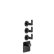 Gessi Inciso Термостат для душа встраиваемый, на 3 потребителя, внешняя часть, цвет: black metal PVD 58216#706