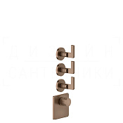 Gessi Inciso Термостат для душа встраиваемый, на 3 потреб., внешняя часть, цвет: copper brushed PVD 58216#708