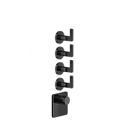 Gessi Inciso Термостат для душа встраиваемый, на 4 потребителя, внешняя часть, цвет: black metal PVD 58218#706