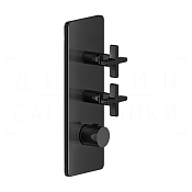 Gessi Inciso Термостат для душа встраиваемый, на 2 потребителя, внешняя часть, цвет: black metal PVD 58224#706
