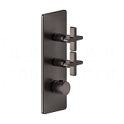 Gessi Inciso Термостат для душа встраив., на 2 потреб., внешняя часть, цвет: black metal brushed PVD 58224#707