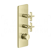 Gessi Inciso Термостат для душа встраиваемый, на 2 потребителя, внешняя часть, цвет: brass PVD 58224#710