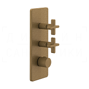 Gessi Inciso Термостат для душа встраиваемый, на 2 потребителя, внешняя часть, цвет: antique brass 58224#713