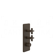 Gessi Inciso Термостат для душа встраиваемый, на 2 потребителя, внешняя часть, цвет: dark bronze 58224#845