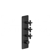 Gessi Inciso Термостат для душа встраиваемый, на 3 потребителя, внешняя часть, цвет: black metal PVD 58226#706