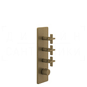 Gessi Inciso Термостат для душа встраиваемый, на 3 потребителя, внешняя часть, цвет: antique brass 58226#713