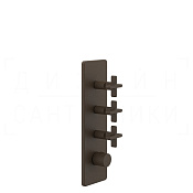 Gessi Inciso Термостат для душа встраиваемый, на 3 потребителя, внешняя часть, цвет: dark bronze 58226#845