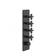 Gessi Inciso Термостат для душа встраиваемый, на 4 потребителя, внешняя часть, цвет: aged bronze 58228#187