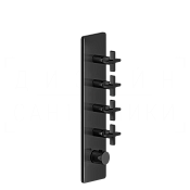 Gessi Inciso Термостат для душа встраиваемый, на 4 потребителя, внешняя часть, цвет: black metal PVD 58228#706