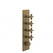 Gessi Inciso Термостат для душа встраиваемый, на 4 потребителя, внешняя часть, цвет: antique brass 58228#713