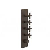 Gessi Inciso Термостат для душа встраиваемый, на 4 потребителя, внешняя часть, цвет: dark bronze 58228#845