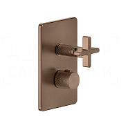 Gessi Inciso Термостат для душа встраиваемый, на 1 потреб., внешняя часть, цвет: copper brushed PVD 58232#708