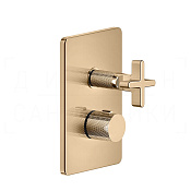 Gessi Inciso Термостат для душа встраиваемый, на 1 потребитель, внешняя часть, цвет: warm bronze PVD 58232#735