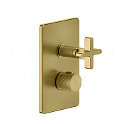 Gessi Inciso Термостат для душа встраиваемый, на 3 потребителя, внешняя часть, цвет: gold brushed 58236#716