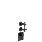 Gessi Inciso Термостат для душа встраиваемый, на 2 потребителя, внешняя часть, цвет: black metal PVD 58344#706