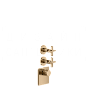 Gessi Inciso Термостат для душа встраиваемый, на 2 потребителя, внешняя часть, цвет: warm bronze PVD 58344#735