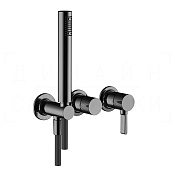 Gessi Inciso Смеситель для душа встраиваемый, на 2 потребителя, внешняя часть, цвет: black metal PVD 58345#706