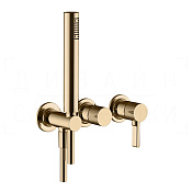 Gessi Inciso Смеситель для душа встраиваемый, на 2 потребителя, внешняя часть, цвет: warm bronze PVD 58345#735