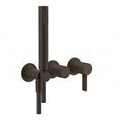 Gessi Inciso Смеситель для душа встраиваемый, на 2 потребителя, внешняя часть, цвет: dark bronze 58345#845