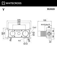 Whitecross Y Встраиваемая часть смесителя для раковины BU0025