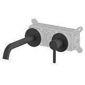 Whitecross Y Смеситель для раковины встраиваемый, с внутренней частью, излив 20см, цвет: черный мат. Y1225BL