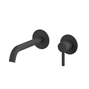 Whitecross Y Смеситель для раковины встраиваемый, внешняя часть, излив 20 см, цвет: черный матовый 2-Y1225BL