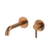 Whitecross Y Смеситель для раковины встраиваемый, внешняя часть, излив 20 см, цвет: медь брашир. 2-Y1225CPB